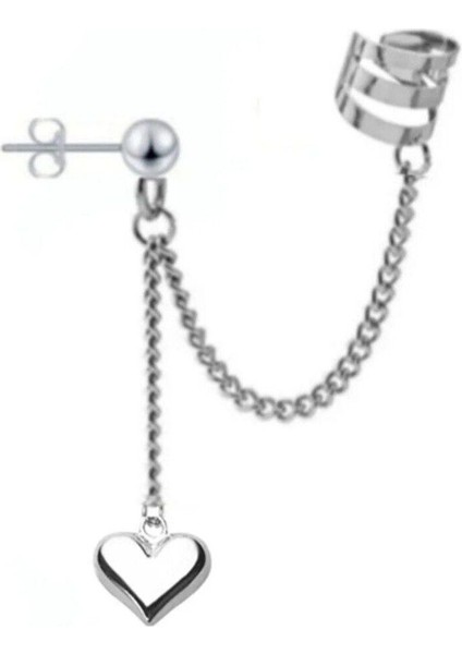 Şık Zincir Kalp Küpe ile Tarzınızı Yansıtın modelleri