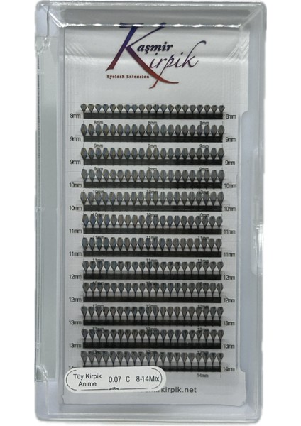 Kaşmir Tüy Kirpik (Anime Efekt ) C Kıvrım 0.07 mm Mix Boy fiyatları