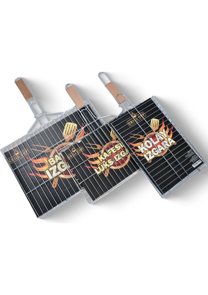 Grıll Cup Battal Boy Kafesli Ağaç Saplı Lüks Izgara fiyatları