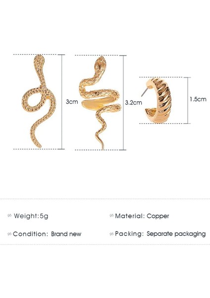Modern ve Şık Yılan Figürlü Tek Taraflı Küpe fiyatları