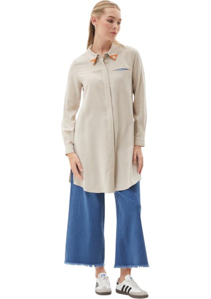 Yakası Taş Işlemeli Rayon Tunik Taş
