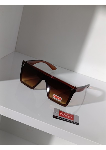 Kare Güneş Gözlüğü Kahverengi UV400 Unisex