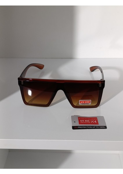 Kare Güneş Gözlüğü Kahverengi UV400 Unisex modelleri