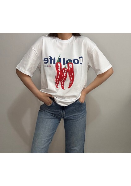 Cool Life Red Chili Baskılı Oversize Tshirt