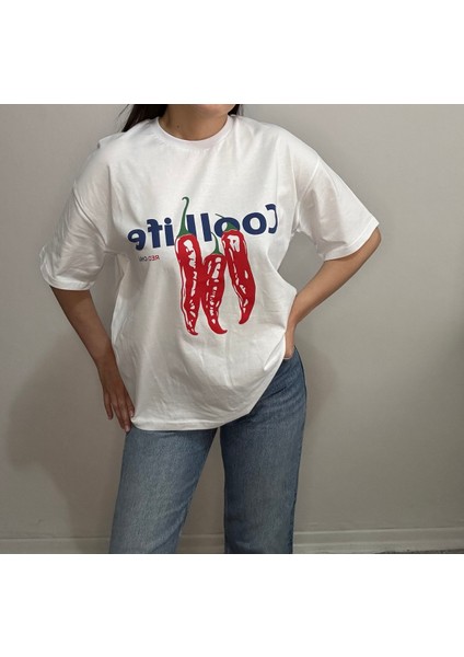 Cool Life Red Chili Baskılı Oversize Tshirt fiyatları