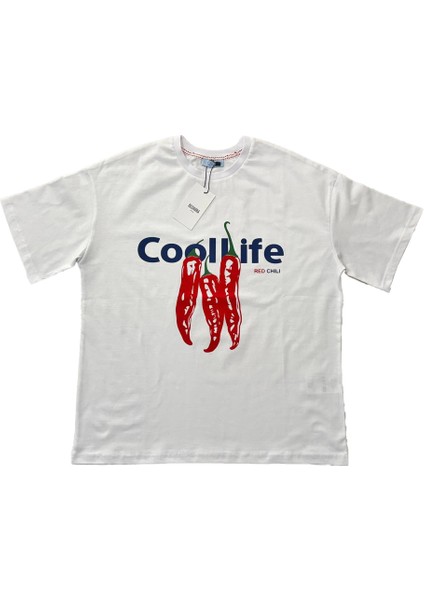 Cool Life Red Chili Baskılı Oversize Tshirt modelleri
