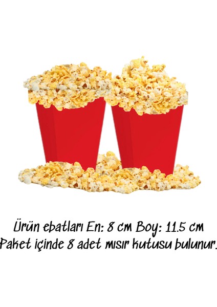 Temalı Tema Uygun Popcorn Kutusu Mısır Kutusu 8 Adet