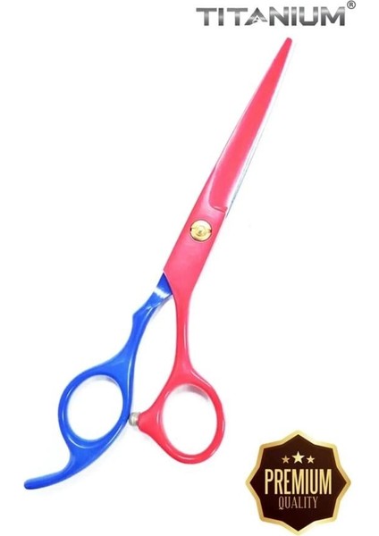 Kuyruklu Kırmızı Mavi Düz Uçlu Saç Kesim Makası 6 Inç XLQ586 modelleri