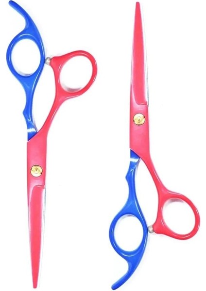 Kuyruklu Kırmızı Mavi Düz Uçlu Saç Kesim Makası 6 Inç XLQ586 fırsatları