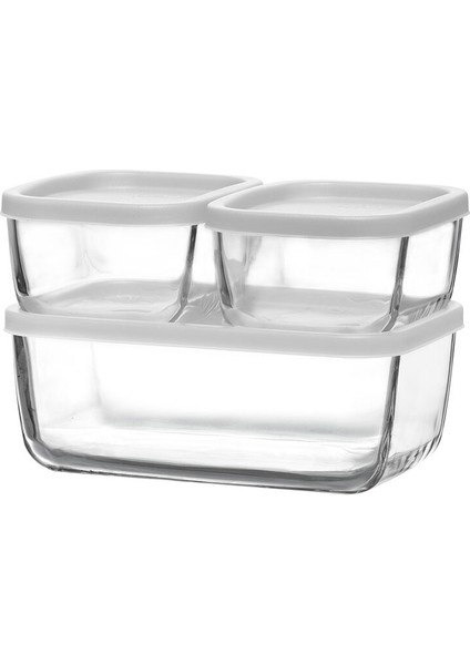 Cube 3'lü Saklama Kabı