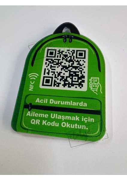 Aileme Ulaş Nfc Qr Çanta Anahtarlığı Yeşil