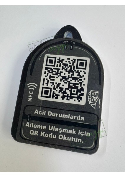 Aileme Ulaş Nfc Qr Çanta Anahtarlığı Gri