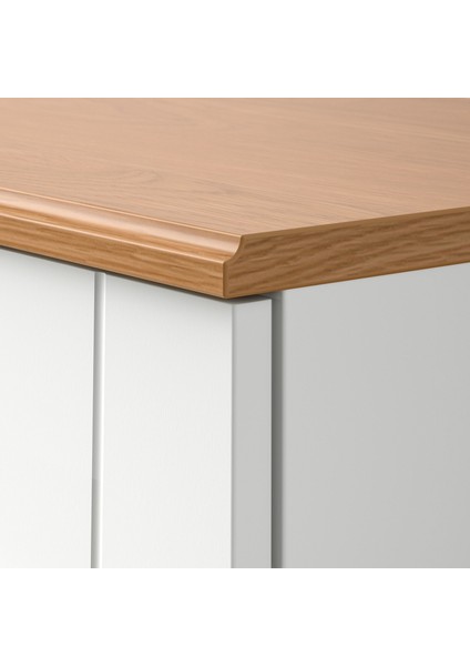 Skruvby Büfe 70 x 90 cm Meşe Üst Panelli Beyaz Dolap Ev Düzenleyici modelleri