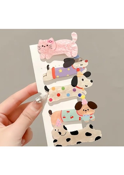 5'li Köpek Desenli Toka Seti