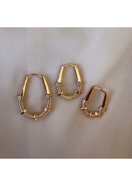 Rose Gold Üçlü Küpe