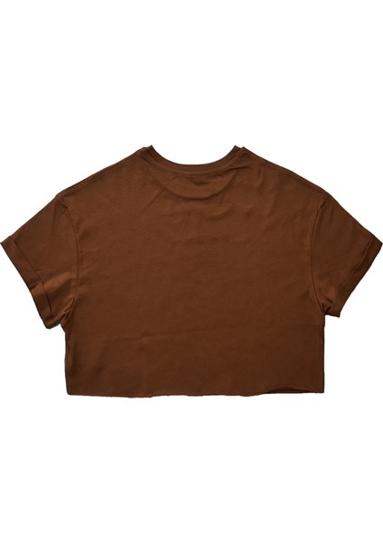 Fiora Kahverengi Crop Basic Tshirt fiyatları