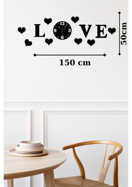 Love Ahşap Duvar Saati Dekorasyon Seti fırsatları