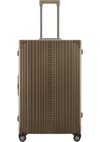 4 Tekerlekli Lüks Alüminyum Valiz,77 cm Bronz Bavul
