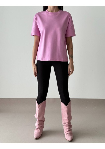 Parker Pembe Oversize Basic Tshirt