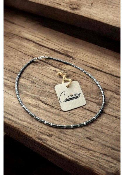 Hematit Doğaltaşlı Erkek Kolye (925 Ayar Gümüş)