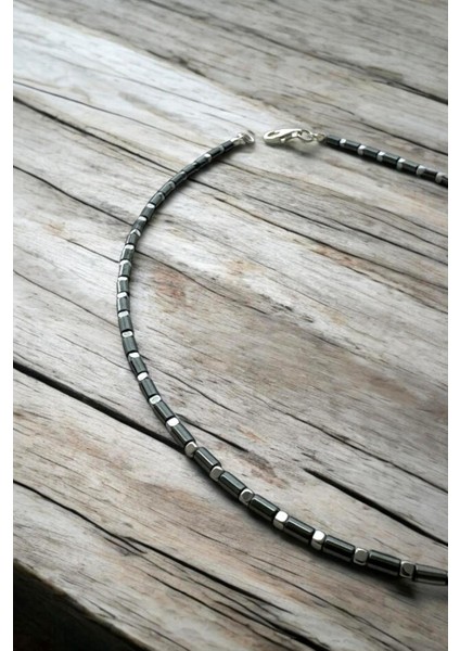 Hematit Doğaltaşlı Erkek Kolye (925 Ayar Gümüş) fiyatları