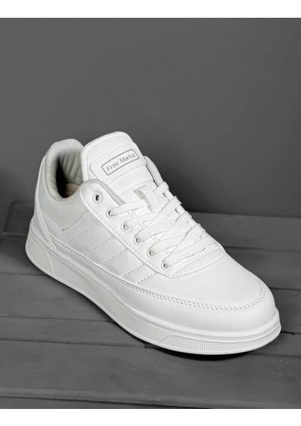 Günlük Erkek Beyaz Sneaker Bağcıklı Rahat Ortopedik Spor Ayakkabı modelleri