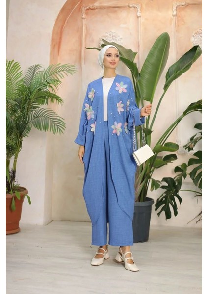 Çiçekli Ikili Kimono Takım