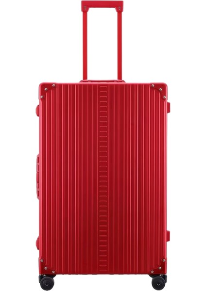 4 Tekerlekli Lüks Alüminyum Valiz,77 cm Yakut Bavul