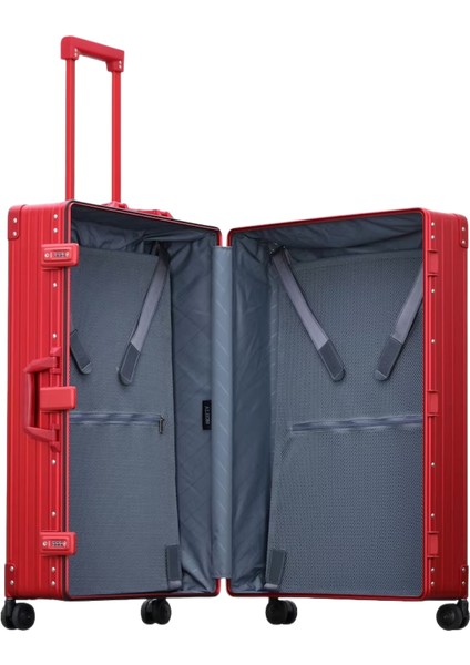 4 Tekerlekli Lüks Alüminyum Valiz,77 cm Yakut Bavul modelleri