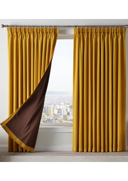 Dauble Blackout Karartma Perde Tek Kanat 1x2 Amerikan Pile Fon Perde