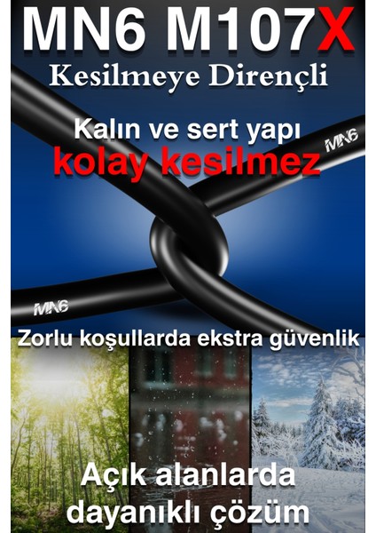 M107X 10 Metre Internet Kablosu/Cat6 23AWG Utp 0,57mm/İki Kat Korumalı/ethernet kablosu 10 metre/iç Dış Mekan uyumlu