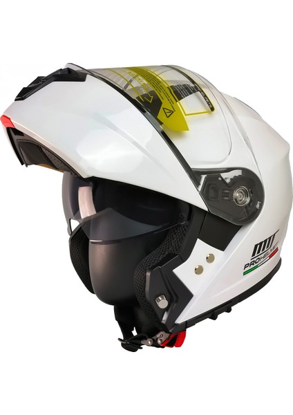 Motosiklet Çene Açılır Kask Güneş Vizörlü Ece 22.06 Sertifikalı New Motor Kaskı V2 Whıte modelleri