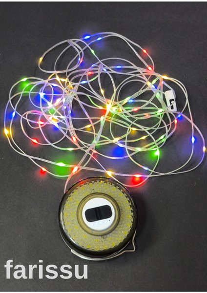 Güneş Enerjili Kamp Feneri ve 8 Metre 6 Modlu Renkli Peri LED Işık Seti | USB Şarjlı, Portatif ve Çok Fonksiyonlu modelleri