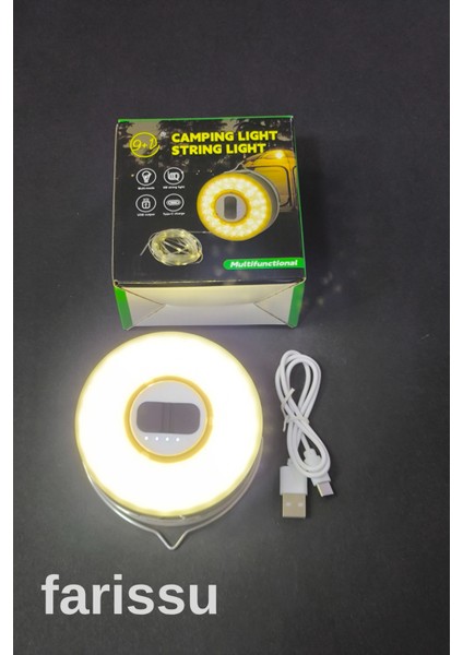 Güneş Enerjili Kamp Feneri ve 8 Metre 6 Modlu Renkli Peri LED Işık Seti | USB Şarjlı, Portatif ve Çok Fonksiyonlu fırsatları