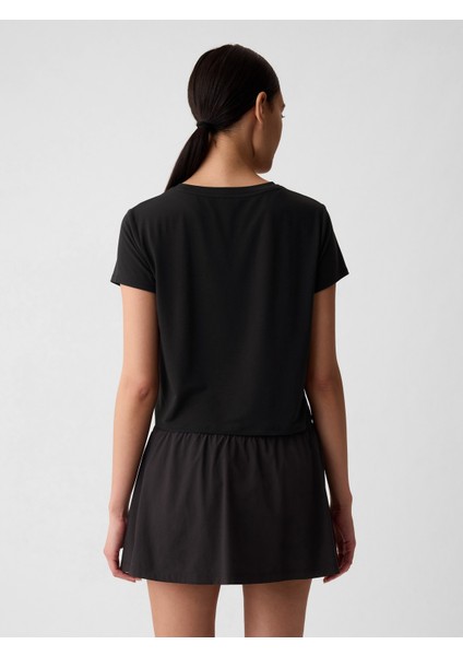 Kadın Siyah Gapfit Breathe Crop T-Shirt indirimleri