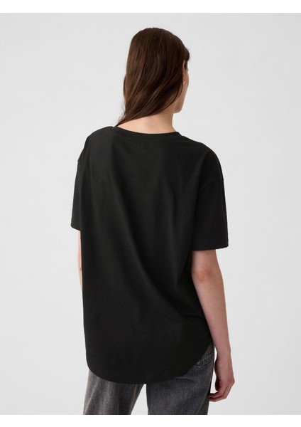 Kadın Siyah Arch Gap Logo T-Shirt indirimleri
