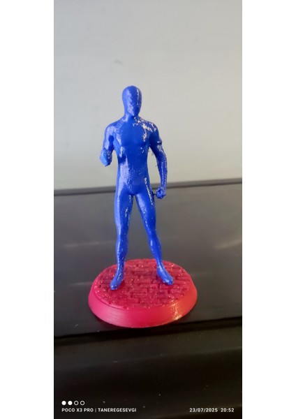 3D Baskı Süper Kahraman Figürü - Dekoratif Koleksiyon Figürü (Mavi - 12 Cm)