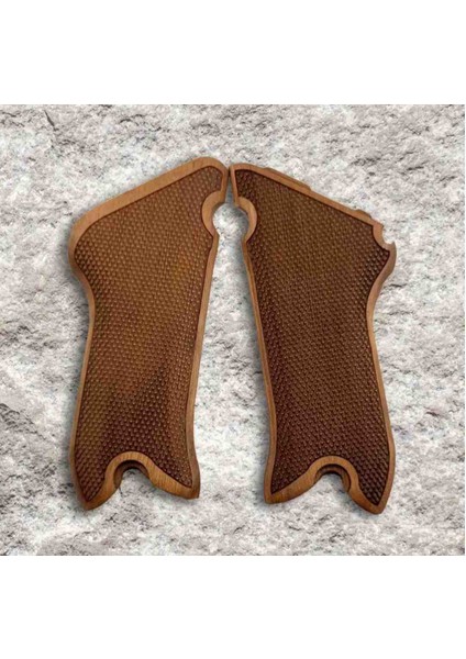 Luger P08 Makaralı Parabellum Ahşap Lazer Işlemeli Kabze