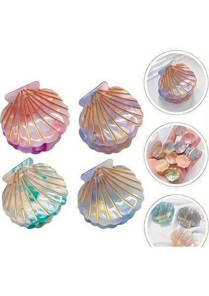 4'lü Deniz Kabuğu Şekilli Toka Set