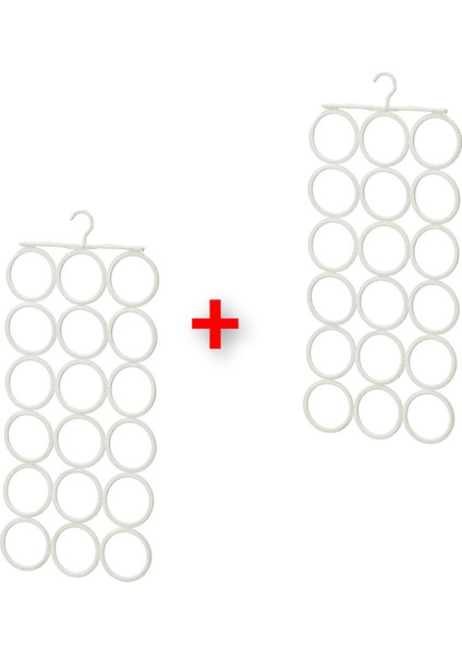 2 Adet Gardırop Içi Çok Amaçlı Askı 72X32 cm Ikea 2'li Set Şal Atkı Aksesuar Askısı Beyaz Askılık