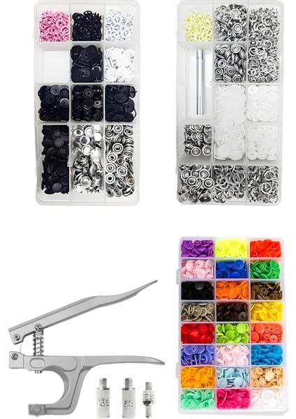 503 Adet Set Plastik Metal Kapaklı Çıt Çıt ve El Pensesi Çakım Seti 9. 5mm- 10. 5mm- 12. 5mm
