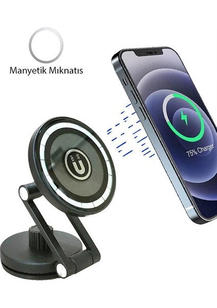 Ally Le-07 Torpido Üstü Araç Iç ve Masa Üstüi Magsafe Telefon TUTUCU-(1903) - MONAS7391-5626 modelleri