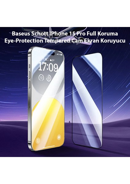 Baseus Schott iPhone 15 Pro Full Koruma Eye-Protection Tempered Cam Ekran Koruyucu-( - MONAS4597-27 fiyatları