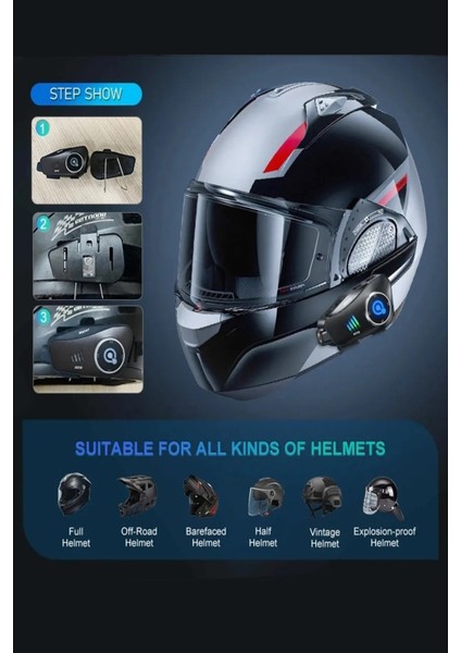 Intercom Motorcu Kask Kulaklık Bluetooth 1080P Kamera Kayıt 32GB Hafıza Kart Hediye Interkom Ipx6 indirimleri
