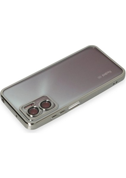 Xiaomi Redmi Note 11E Kılıf Lensli Silikon - Gümüş - MONAS2681-1964 modelleri