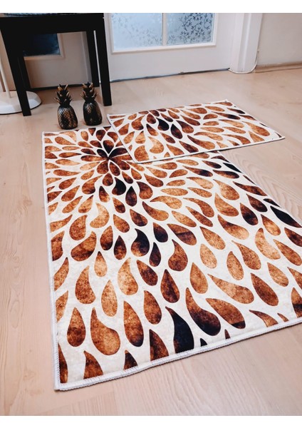 Pâyidar - Kaymaz, Dökülmez Deri Taban 2'li Yuvarlak Klozet Takımı, Banyo HALISI(60X100-50X60) indirimleri