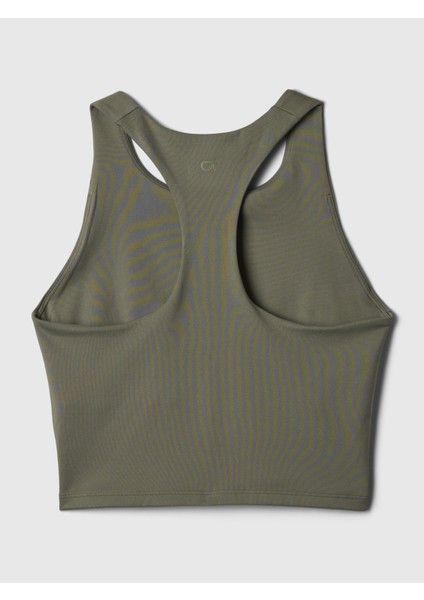 Kadın Haki Halter Yaka Crop Spor Üst fiyatları