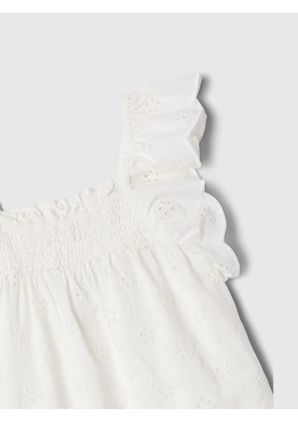 Bebek Kırık Beyaz Fisto İşlemeli Tulum fiyatları