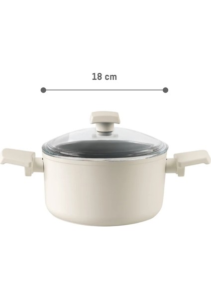 Nano Seramik Derin Tencere - Beyaz/Antrasit - 18 cm fırsatları