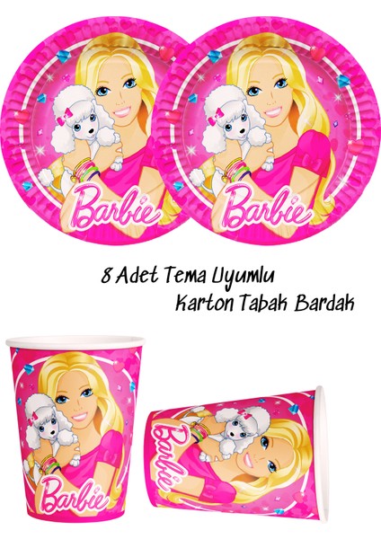 Temalı Karton 8 Adet Tabak ve 8 Adet Bardak